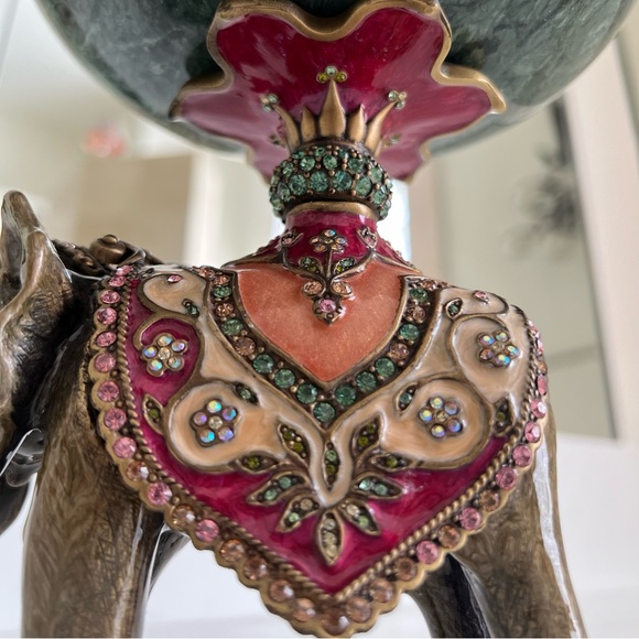 🐘 JAY STRONGWATER Elephant Footed Stone Bowl Enameled & Swarovski Crystals el - Picture 13 of 16